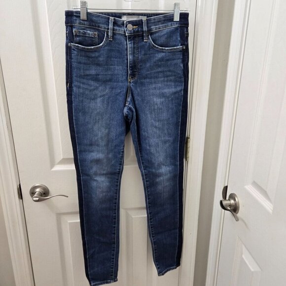 Athleta Sculptek Skinny‎ Jeans Size 6 Blue Denim Stretch Classic Dark Side Seam - Picture 1 of 9